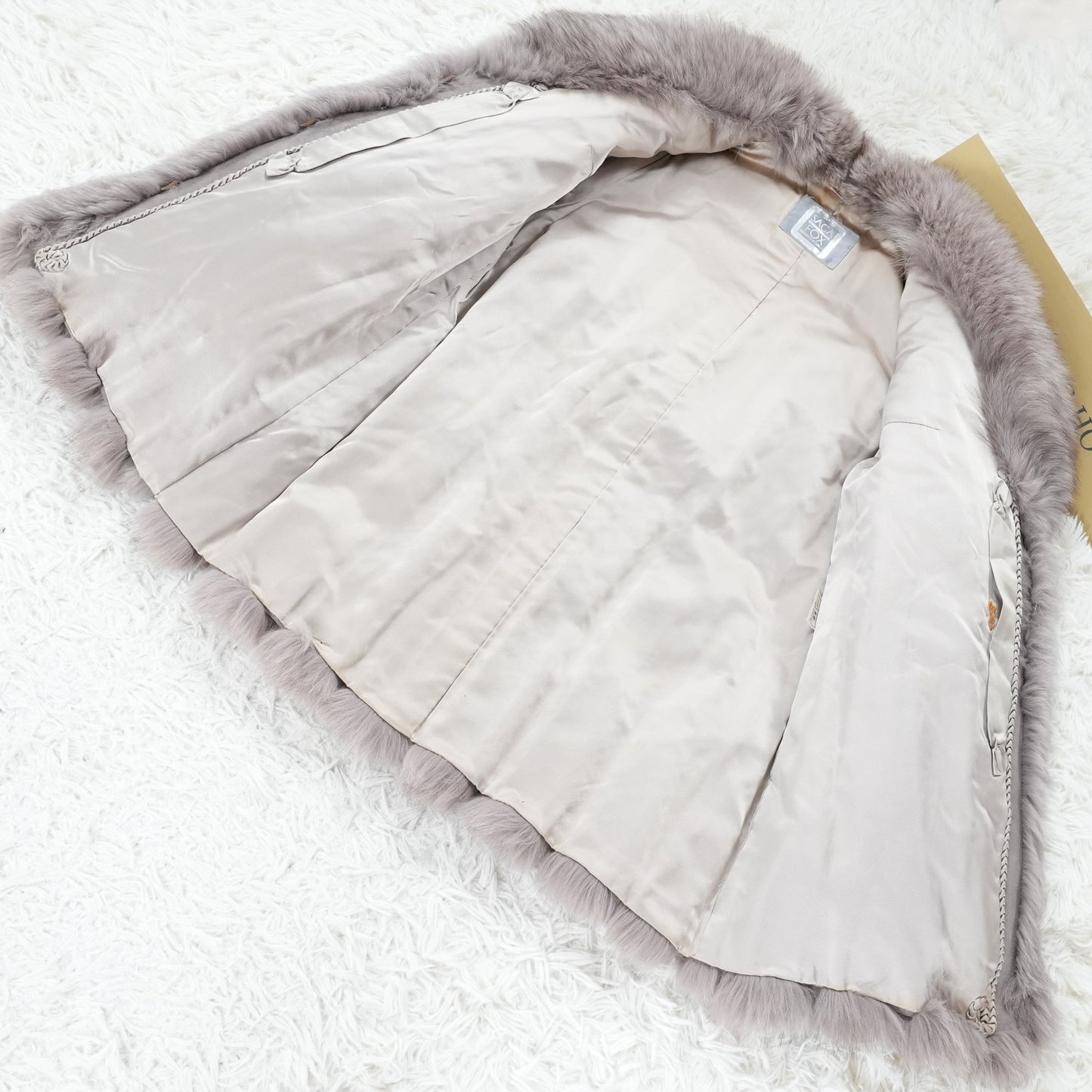 SAGA FOX Mocha Brown Deyd Coat - Genuine Vintage Fur From Japan
