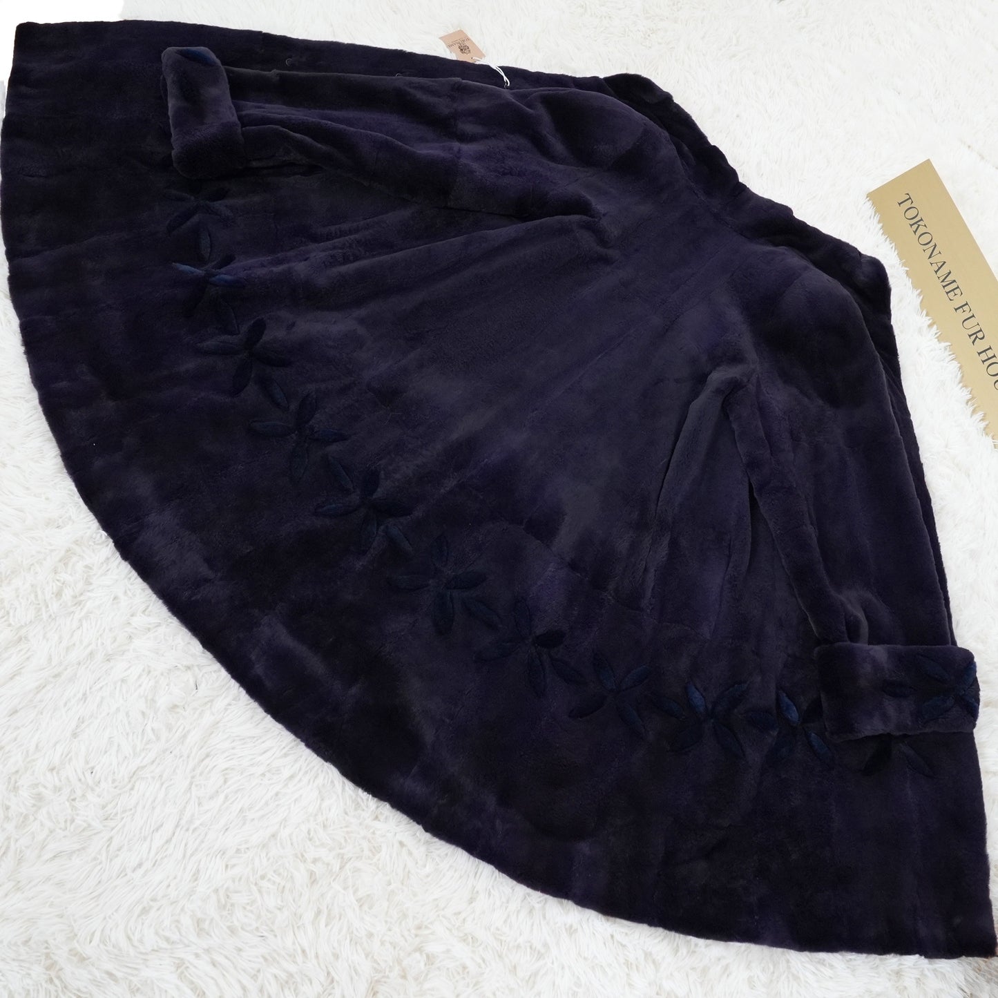 Shaved Mink Purple Dyed Roll Up Sleeve Genuine Vintage Fur Japan