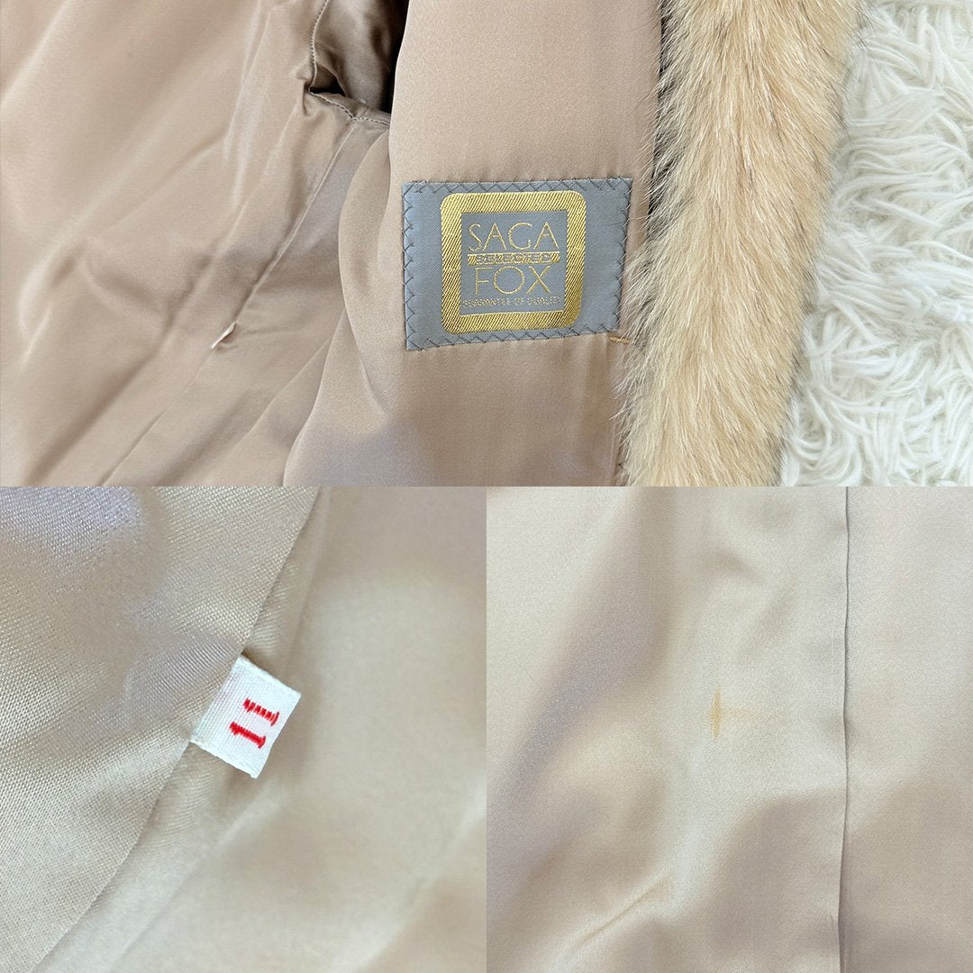 Pink Beige Dye Fox Coat - SAGA FOX Genuine Vintage Fur Japan