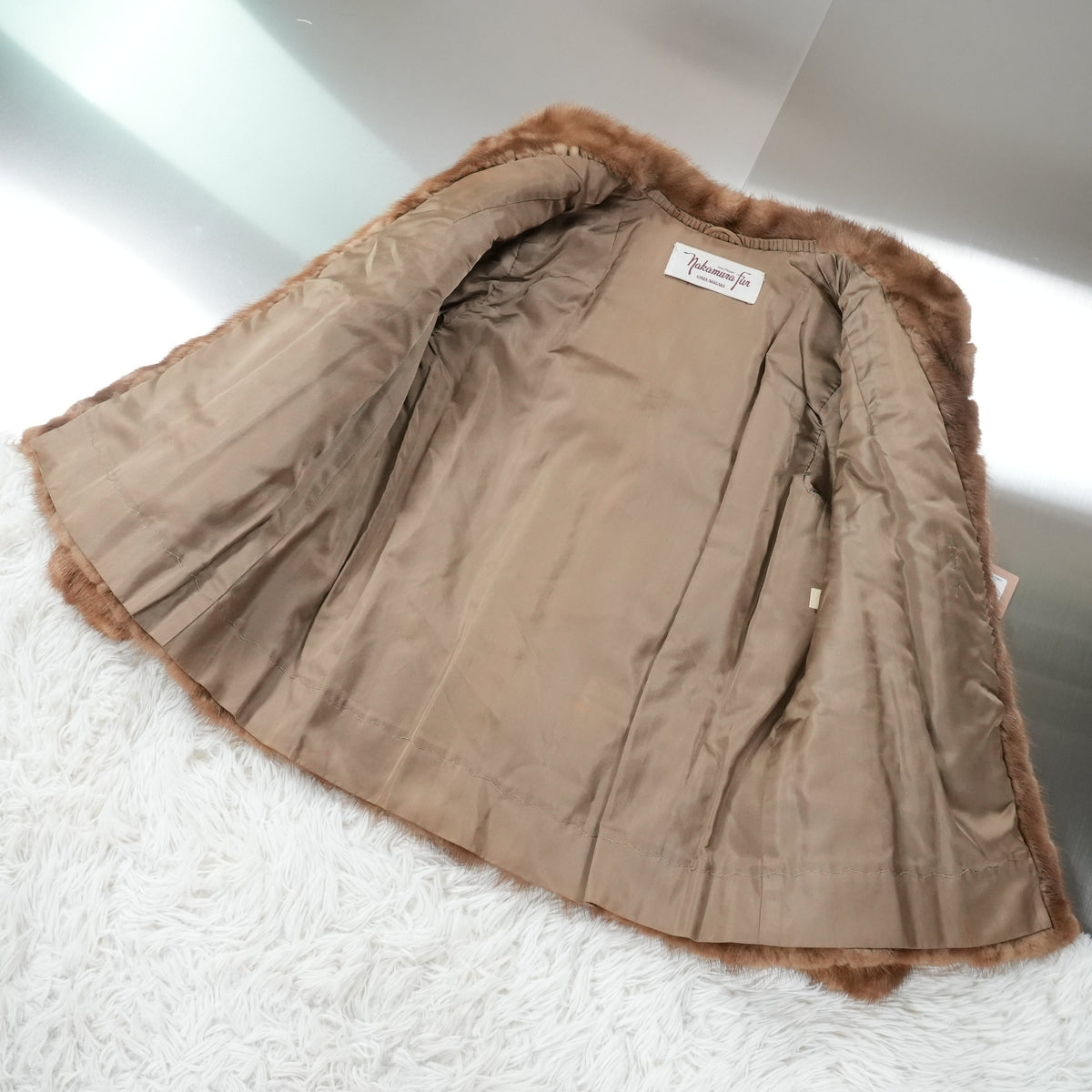 Demi Buff Mink Fur Diamond Cut Design Jacket - Genuine Vintage Fur From Japan