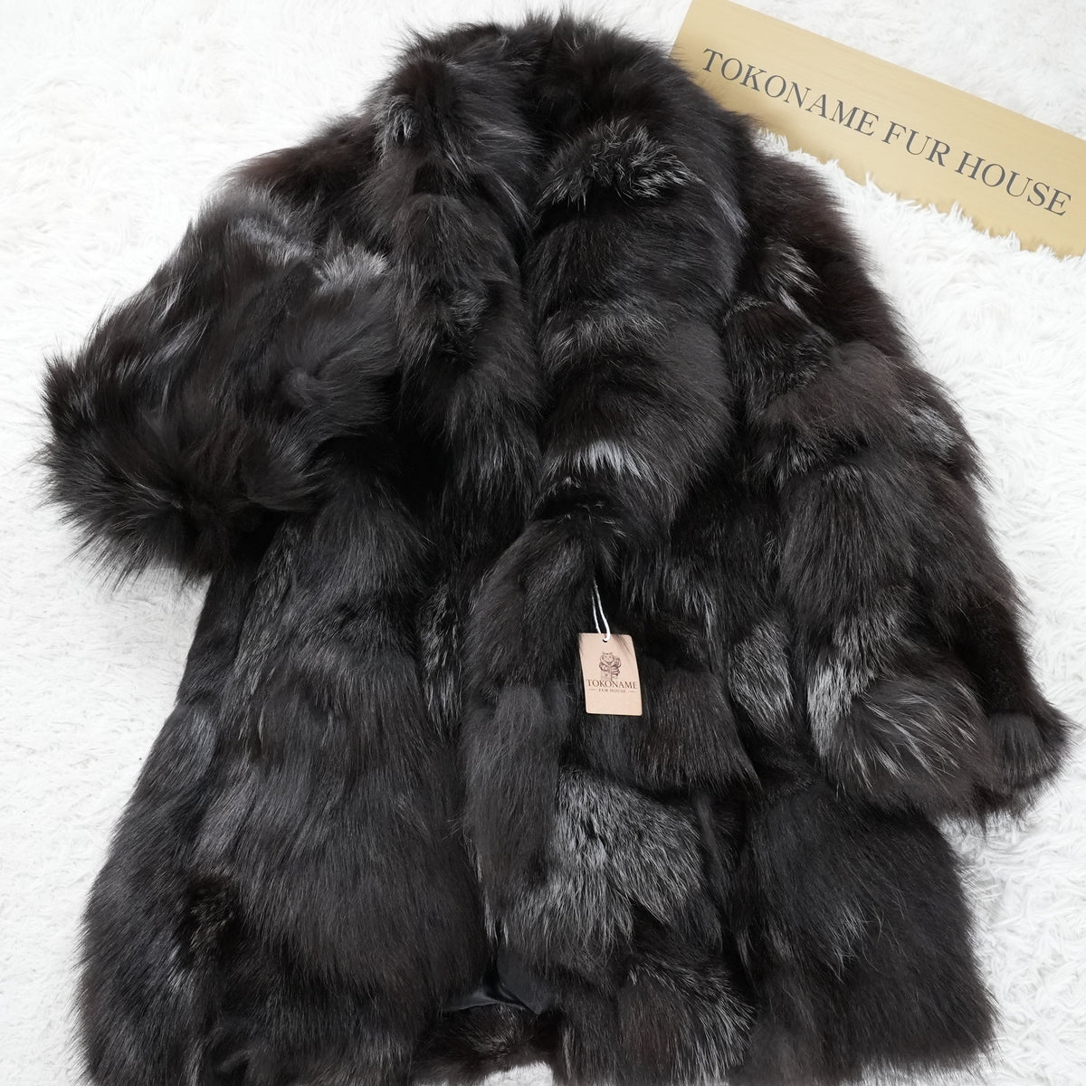 Dark Brown Dyed Silver Fox Fur Coat Italiya - Genuine Vintage Fur From Japan