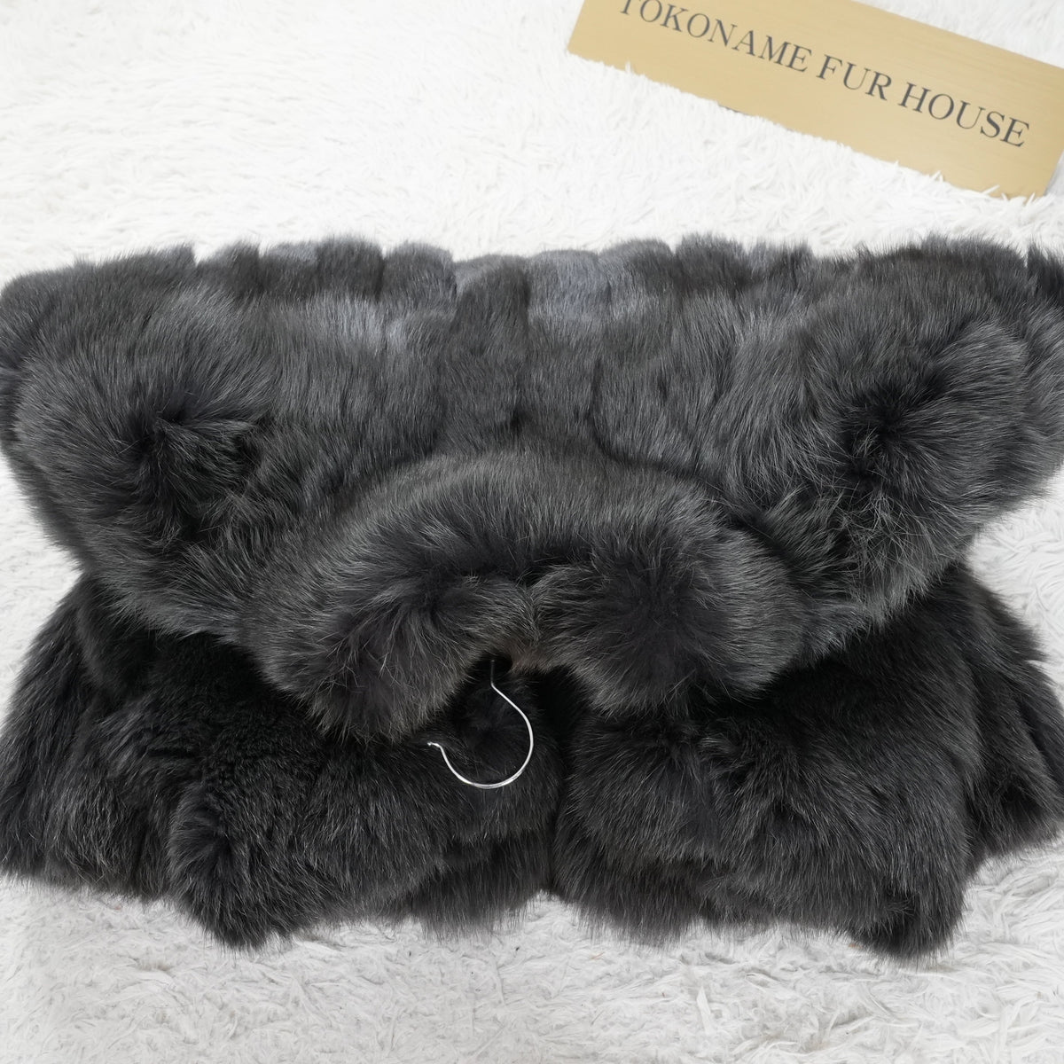 Gray Dyed Fox Fur Coat Moonbat - Genuine Vintage Fur From Japan