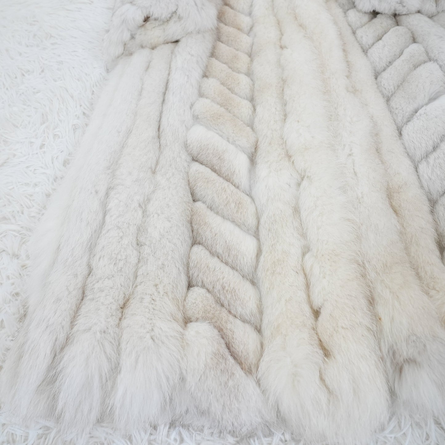Blue Fox Long Coat Genuine Vintage Fur Japan