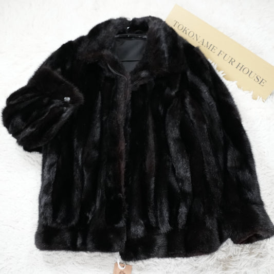 Dark Mink Zip Up Jacket - Genuine Vintage Fur From Japan