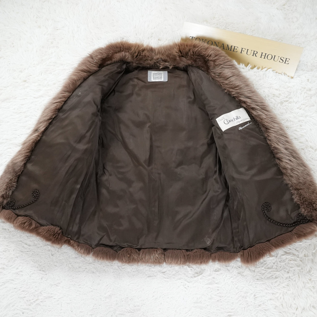Brown Dyed SAGA FOX Fur Coat Soft and Fluffy - Genuine Vintage Fur From Japan