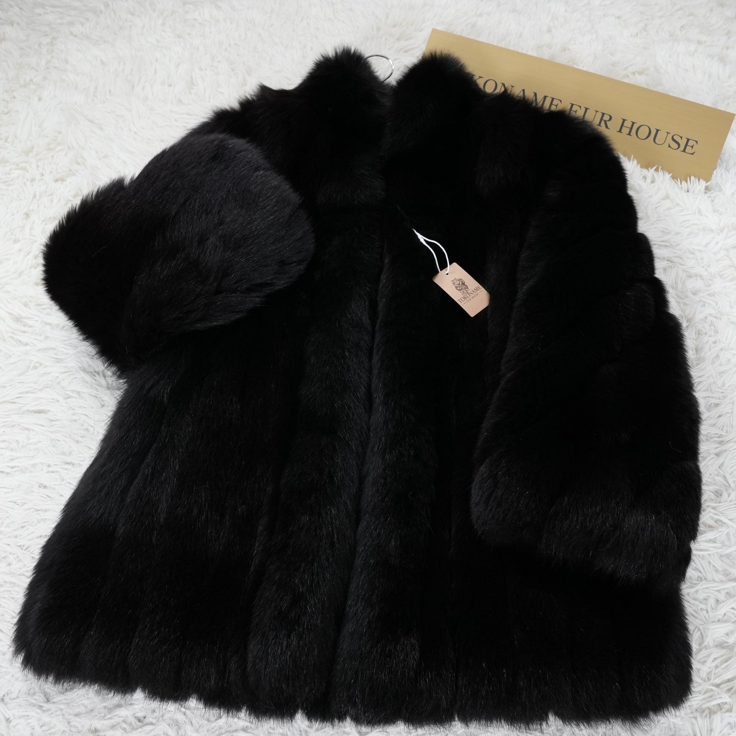 Black Dyed Fox Fur Coat EMBA - Genuine Vintage Fur From Japan