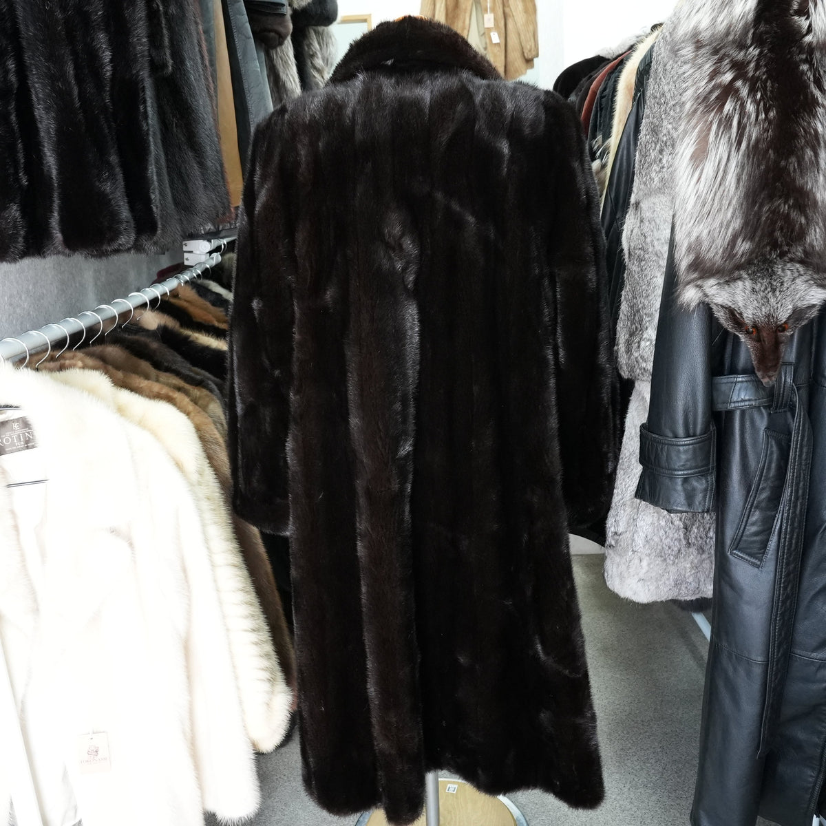Dark Mink Long Coat SIBERIAN FUR STORE TOKYO - Genuine Vintage Fur From Japan