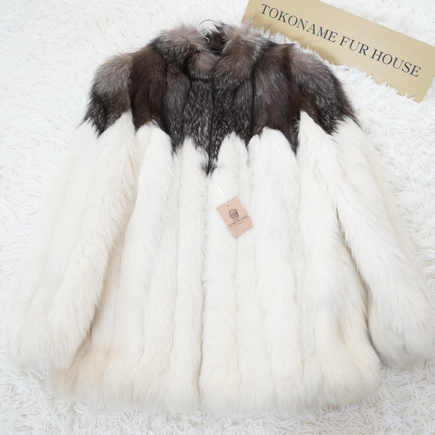 Silver Fox Design Coat Genuine Vintage Fur Japan