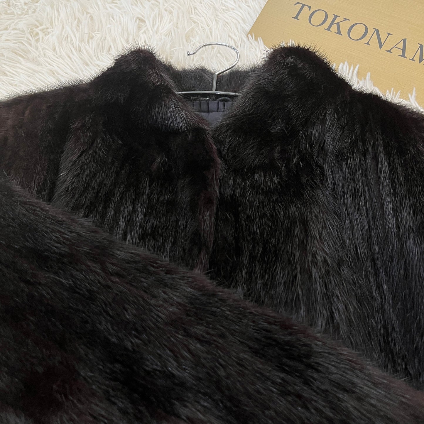 Dark Mink Jacket Stripe Cutting Vintage Fur From Japan