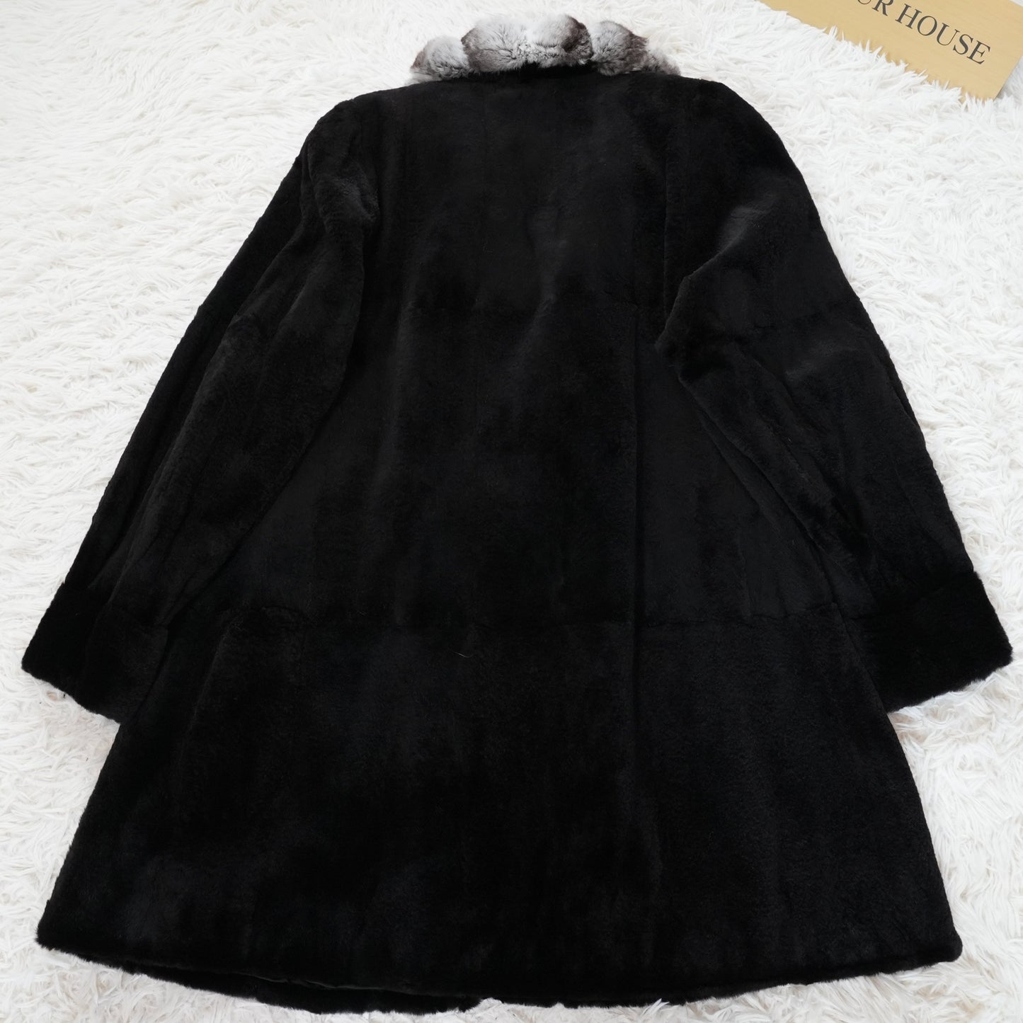 Shaved Mink and chinchilla Trim Coat - Genuine Vintage Fur From Japan