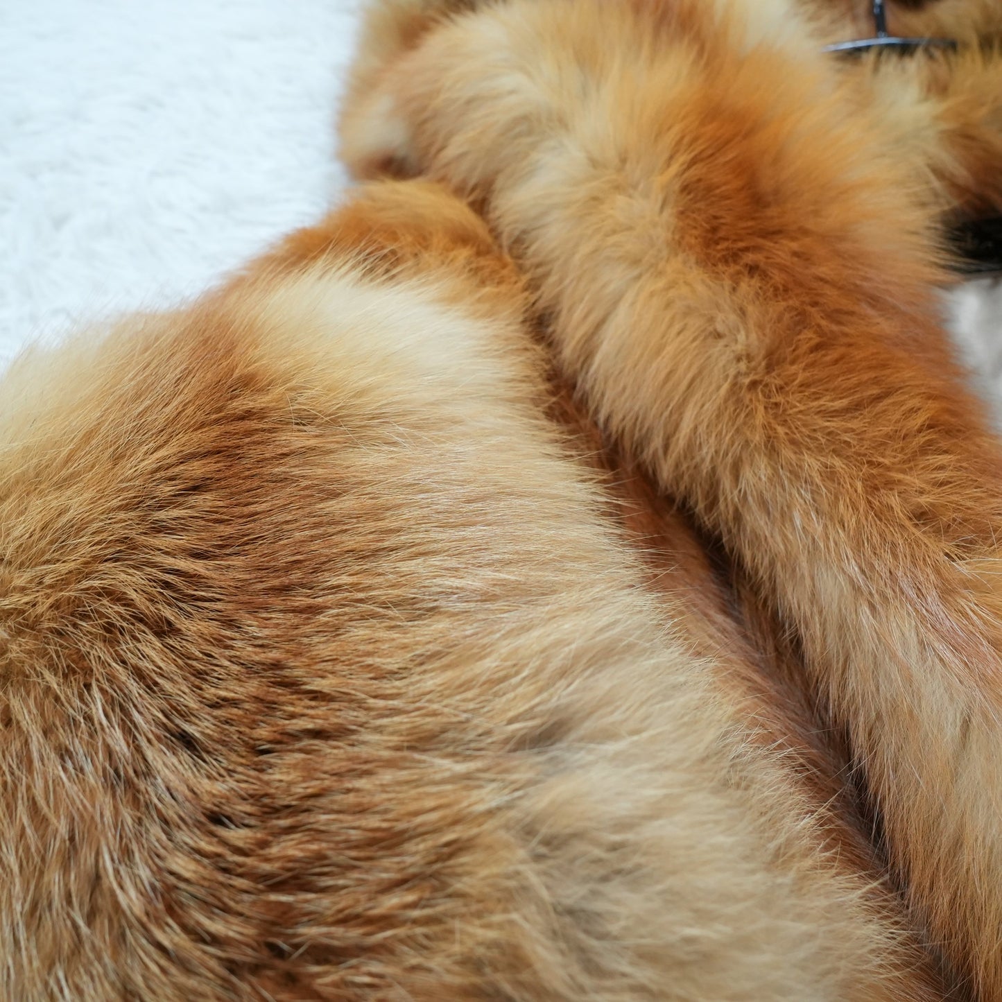 Red Fox Hoodie Long Coat - Genuine Vintage Fur From Japan