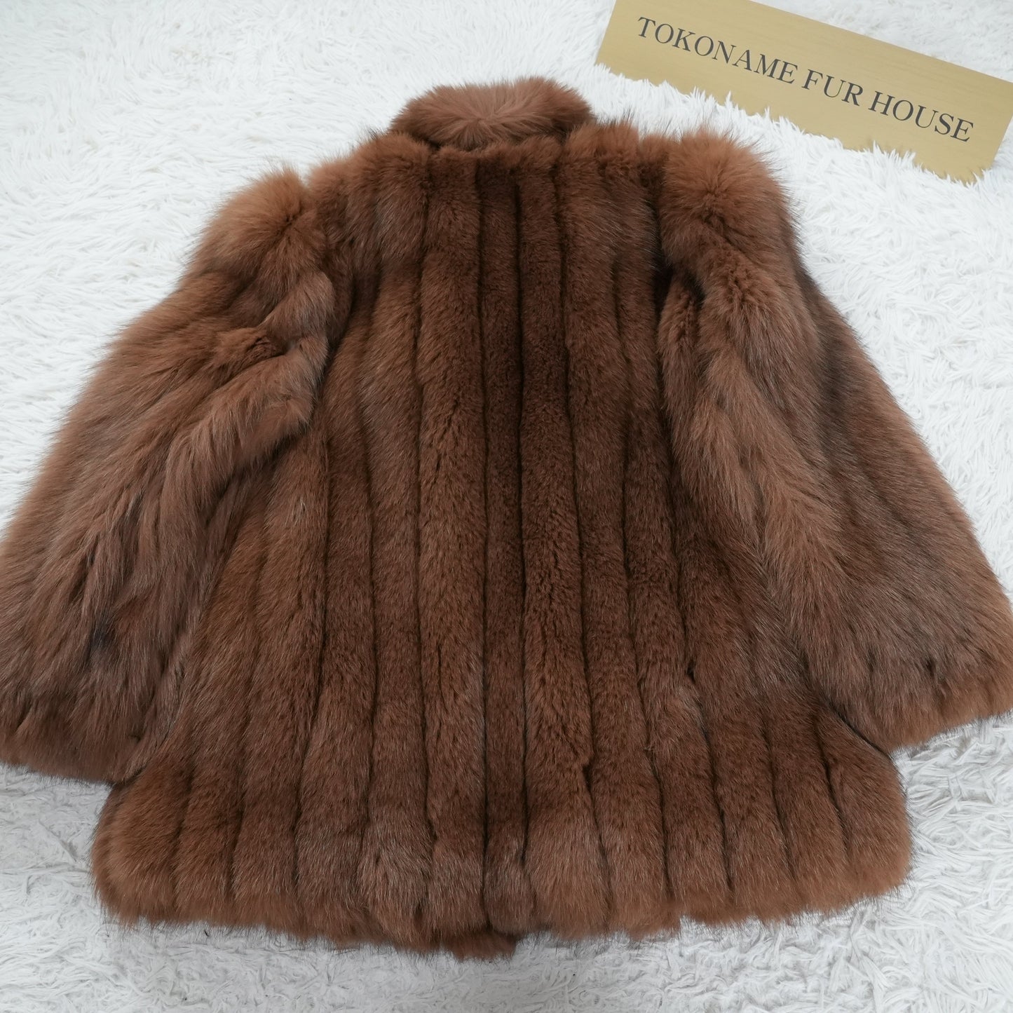 Brown Dyed Fox Fur Coat Soft & Fluffy - Genuine Vintage Fur From Japan