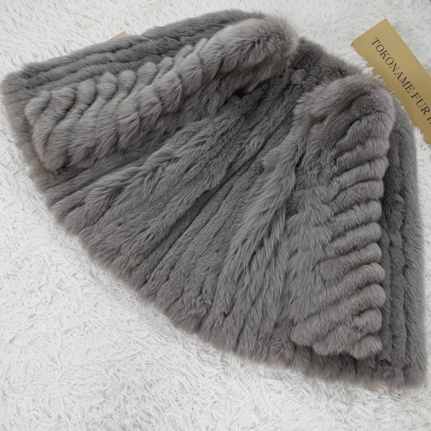 Gray Dyed Fox Fur Coat - Genuine Vintage Fur From Japan