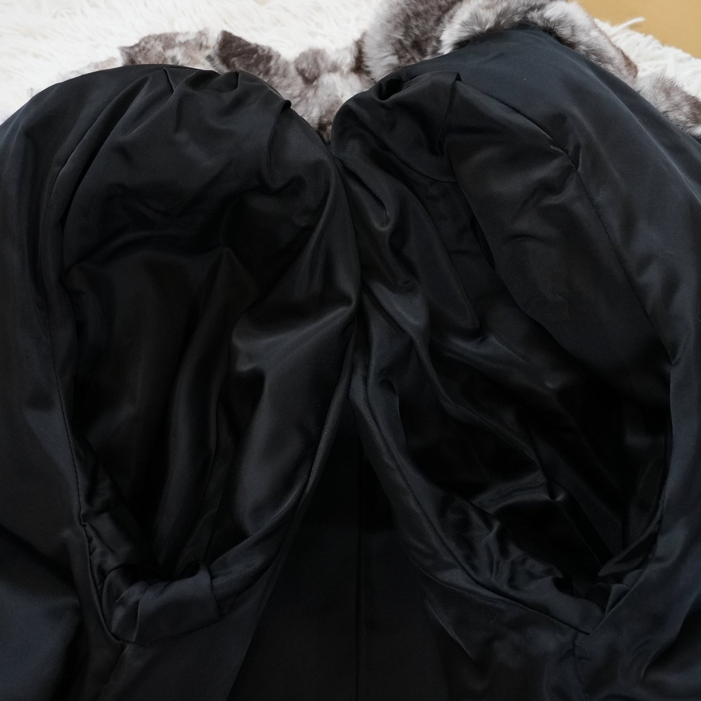 Shaved Mink and chinchilla Trim Coat - Genuine Vintage Fur From Japan