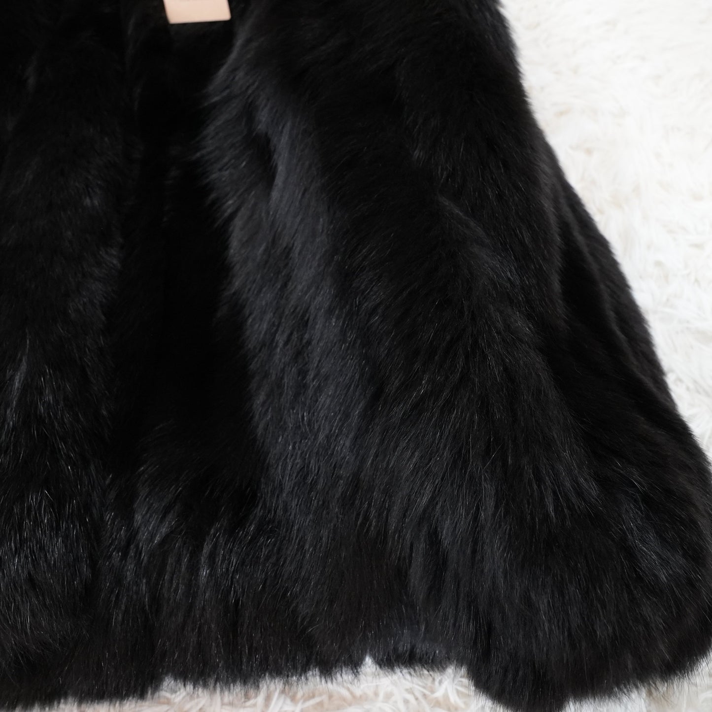 Black Dyed Fox Coat SAGA FOX - Genuine Vintage Fur From Japan