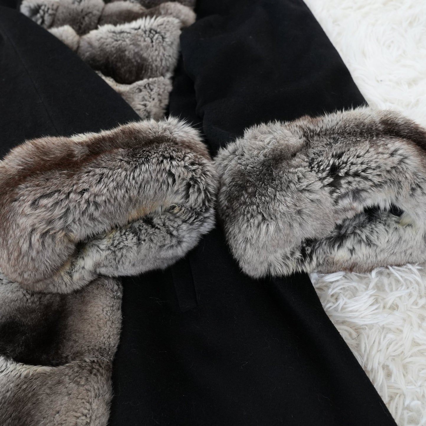 Chinchilla and cashmere Long Coat - EMBA Soft & Fluffy Genuine Vintage Fur Japan