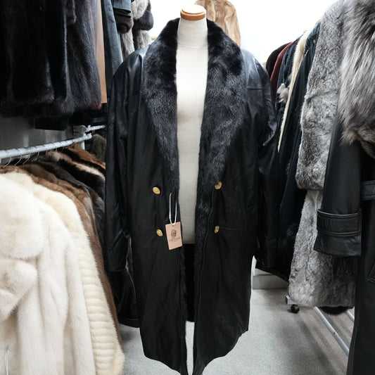 Men Reversible Mink and Lamb Leather Coat - Genuine Vintage Fur From Japan