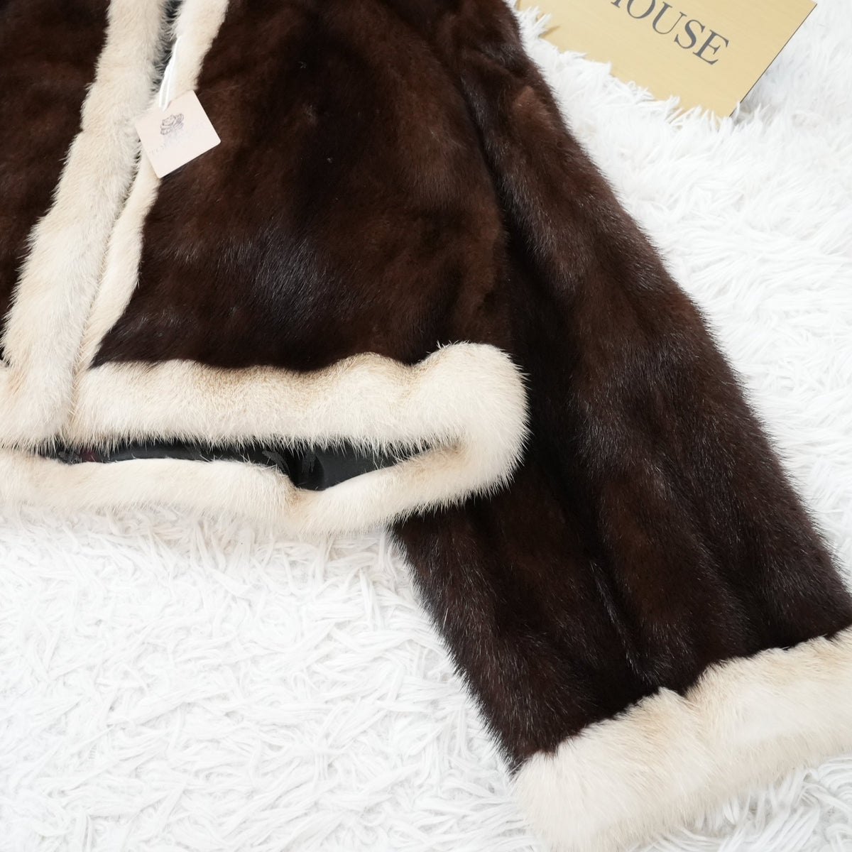 Two tone Crop Mink Fur Jacket - Genuine Vintage Fur From Japan