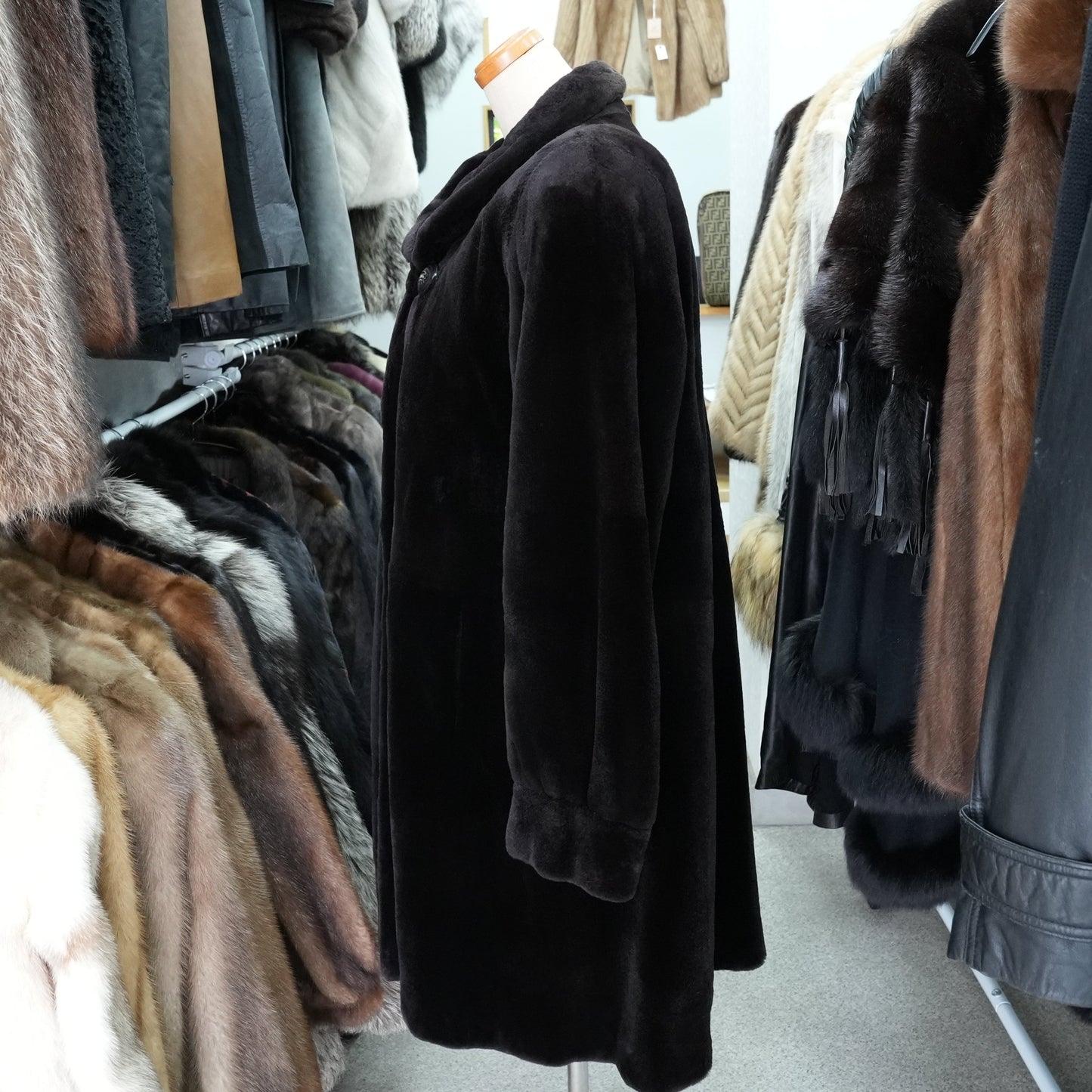 Shaved Mink Long Coat A-line silhouette SAGA MINK - Genuine Vintage Fur From Japan