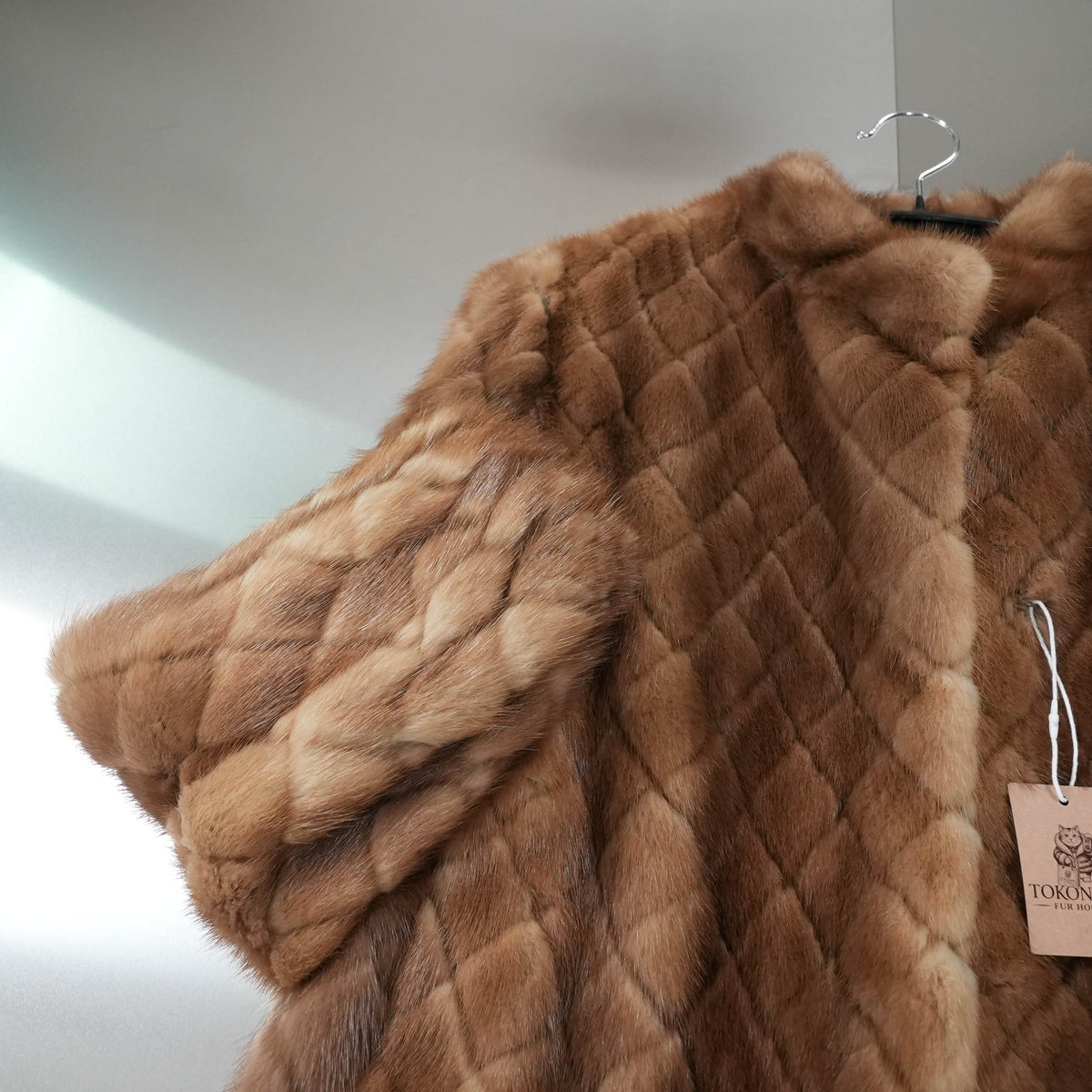 Demi Buff Mink Fur Diamond Cut Design Jacket - Genuine Vintage Fur From Japan