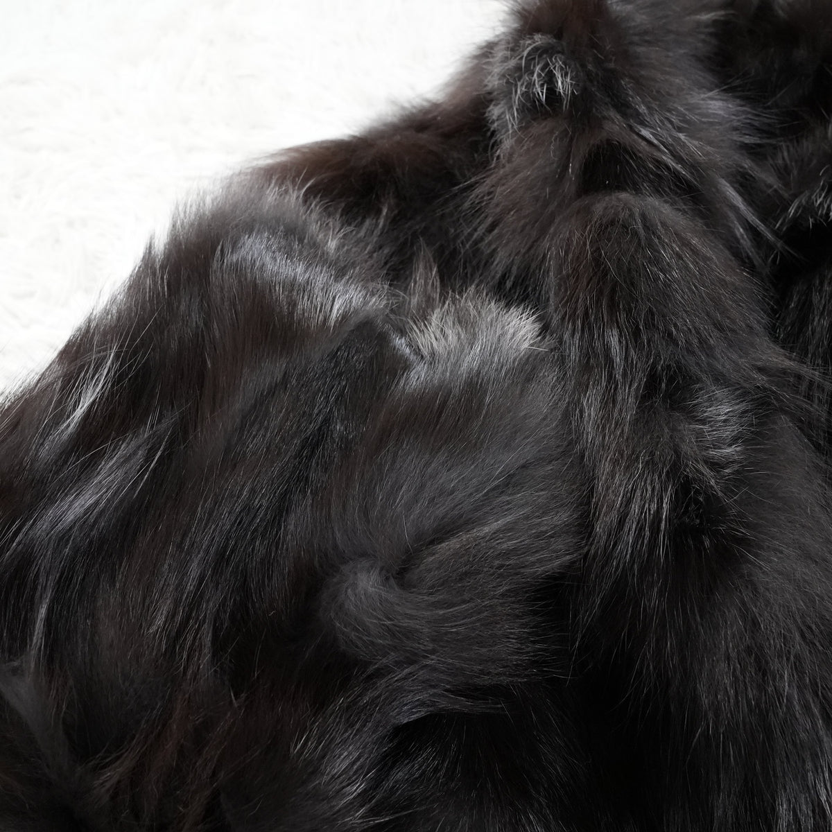 Dark Brown Dyed Silver Fox Fur Coat Italiya - Genuine Vintage Fur From Japan