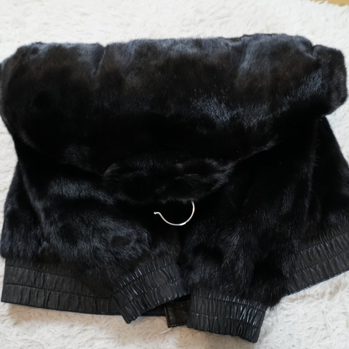 Men Reversible Mink and Leather Bomber Jacket - Genuine Vintage Fur From Japan