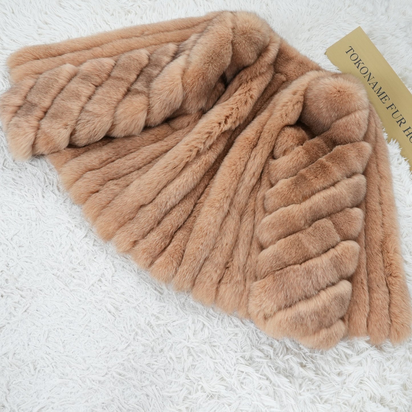 Beige Dyed Fox Fur Coat - Genuine Vintage Fur From Japan