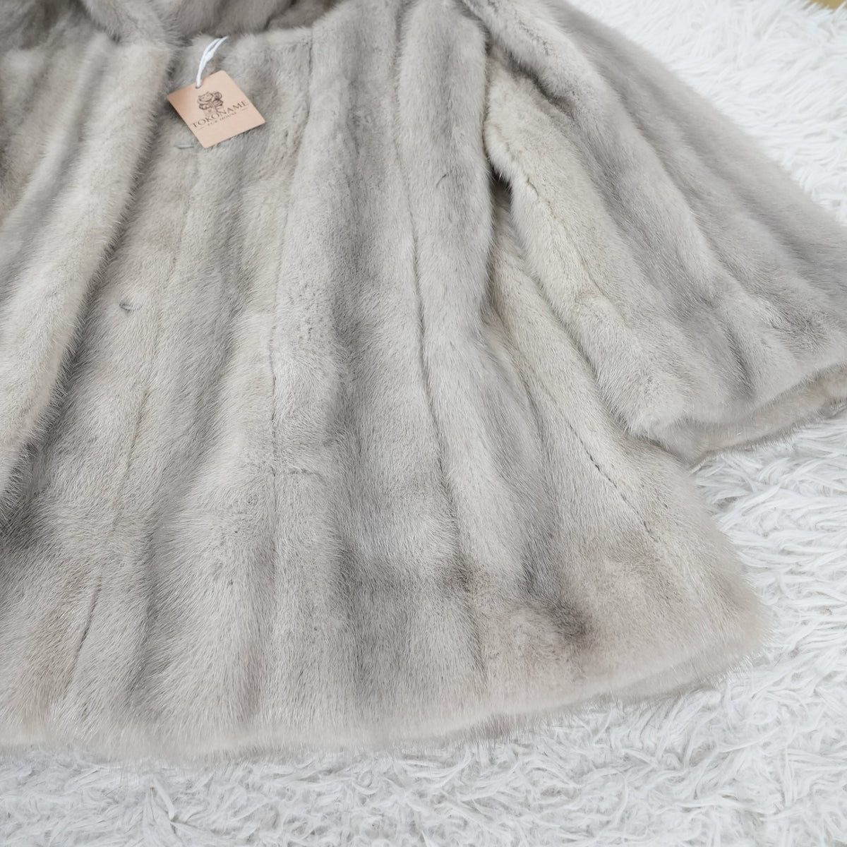 Sapphire Mink Big collar Coat - Genuine Vintage Fur From Japan
