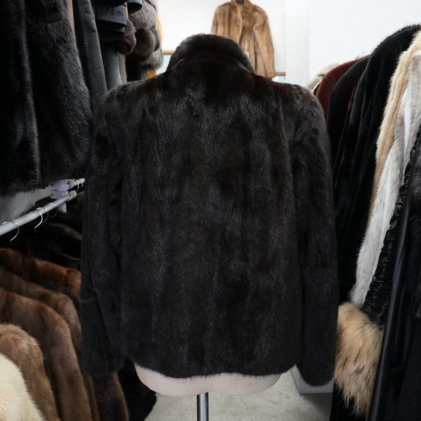 BLACKGLAMA Design Jacket glossy - Genuine Vintage Fur From Japan