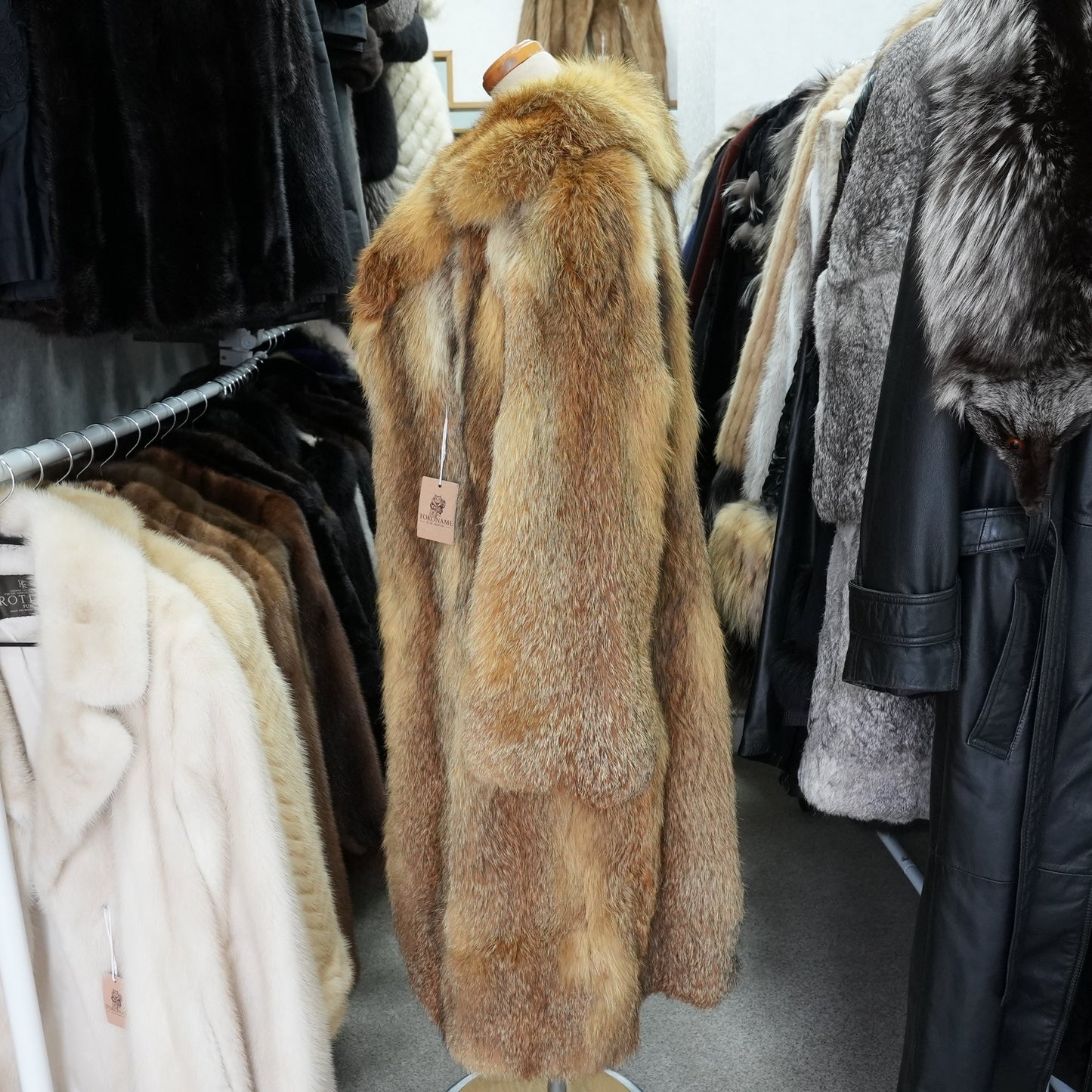 Red Fox Long Coat - Genuine Vintage Fur From Japan