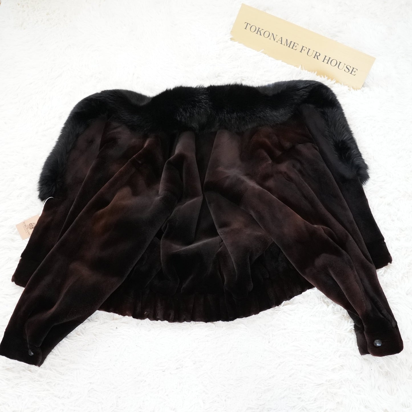 Men Shaved Mink and Fox Fur Trim Jacket - Genuine Vintage Fur From Japan