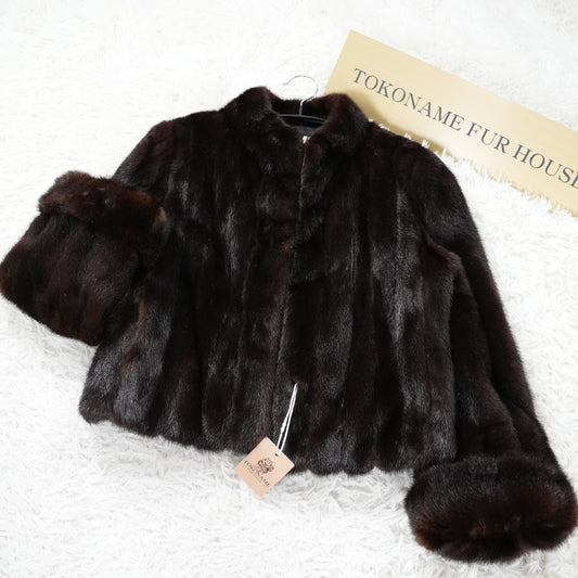 EMBA Mink crop Jacket Roll up Sleeve - Genuine Vintage Fur From Japan