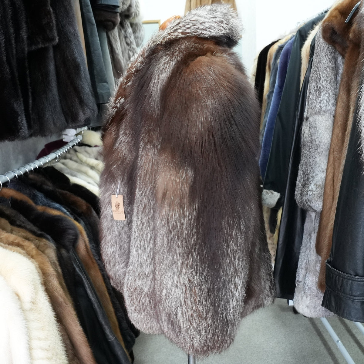 Silver Fox Fur Coat Soft and Fluffy SAGA FOX - Genuine Vintage Fur From Japan