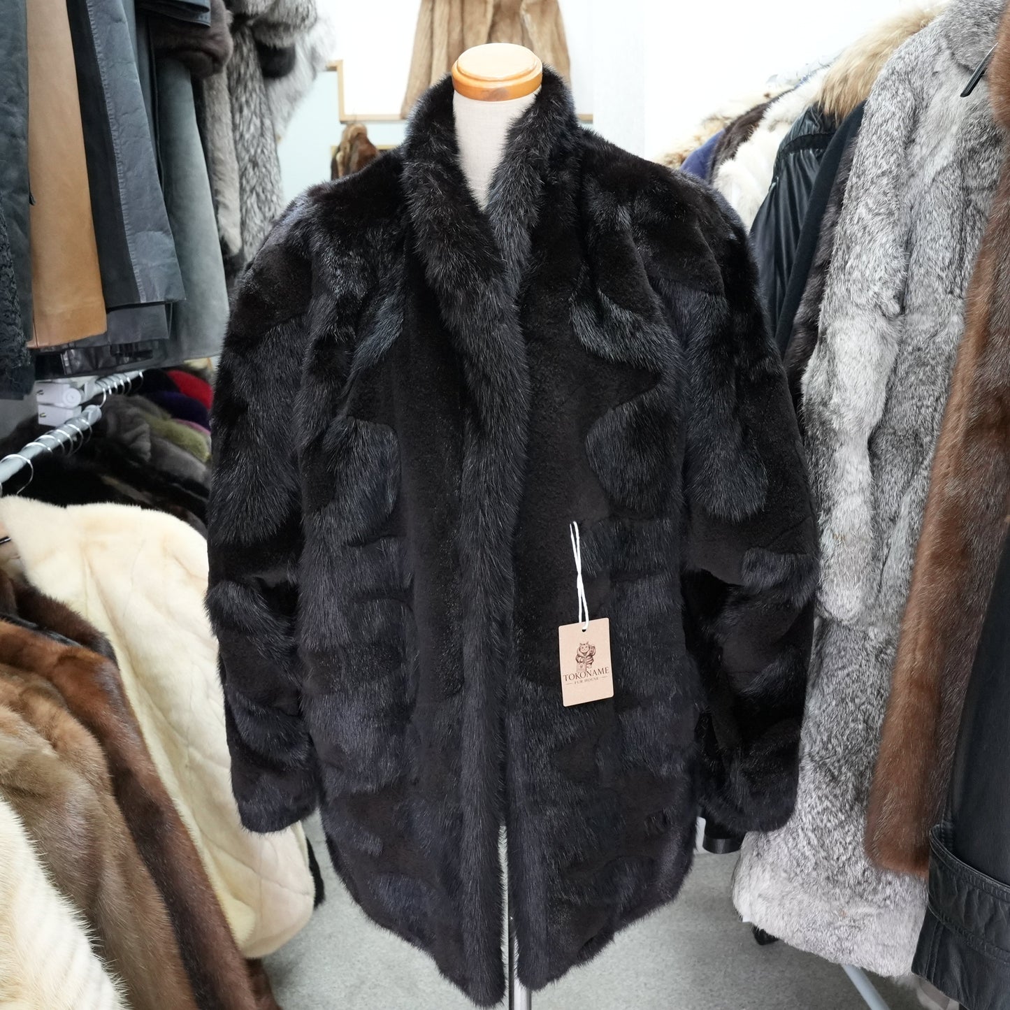 Dark Mink Design Jacket -Genuine Vintage Fur From Japan