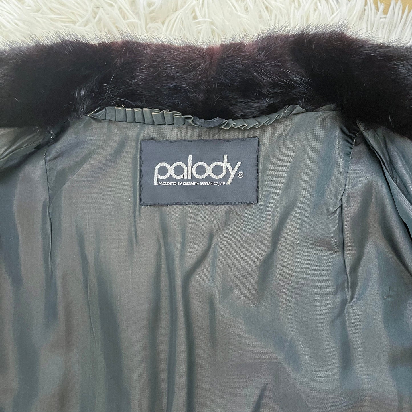 Dark Mink Jacket Stripe Cutting Vintage Fur Japan