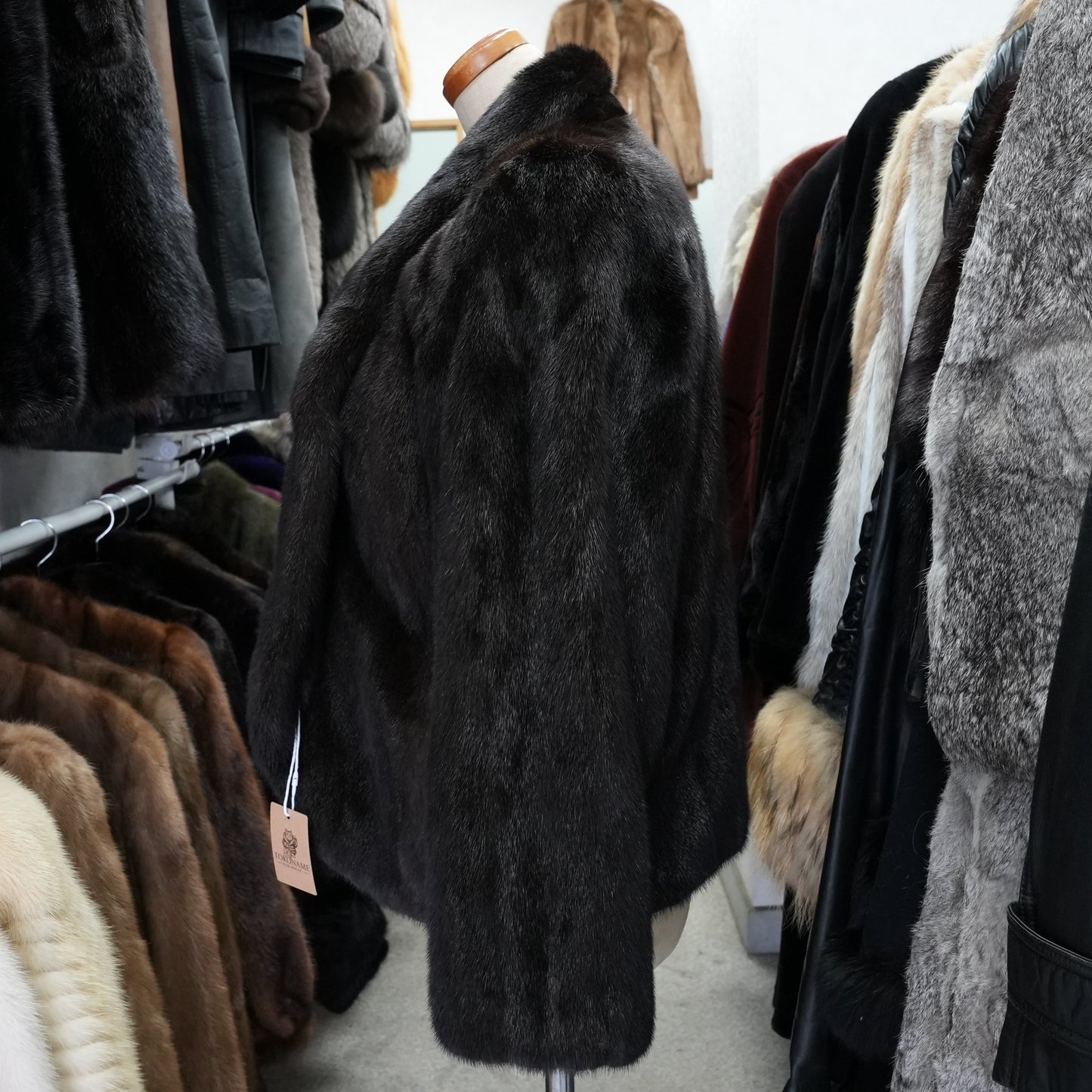 BLACKGLAMA Design Jacket glossy - Genuine Vintage Fur From Japan