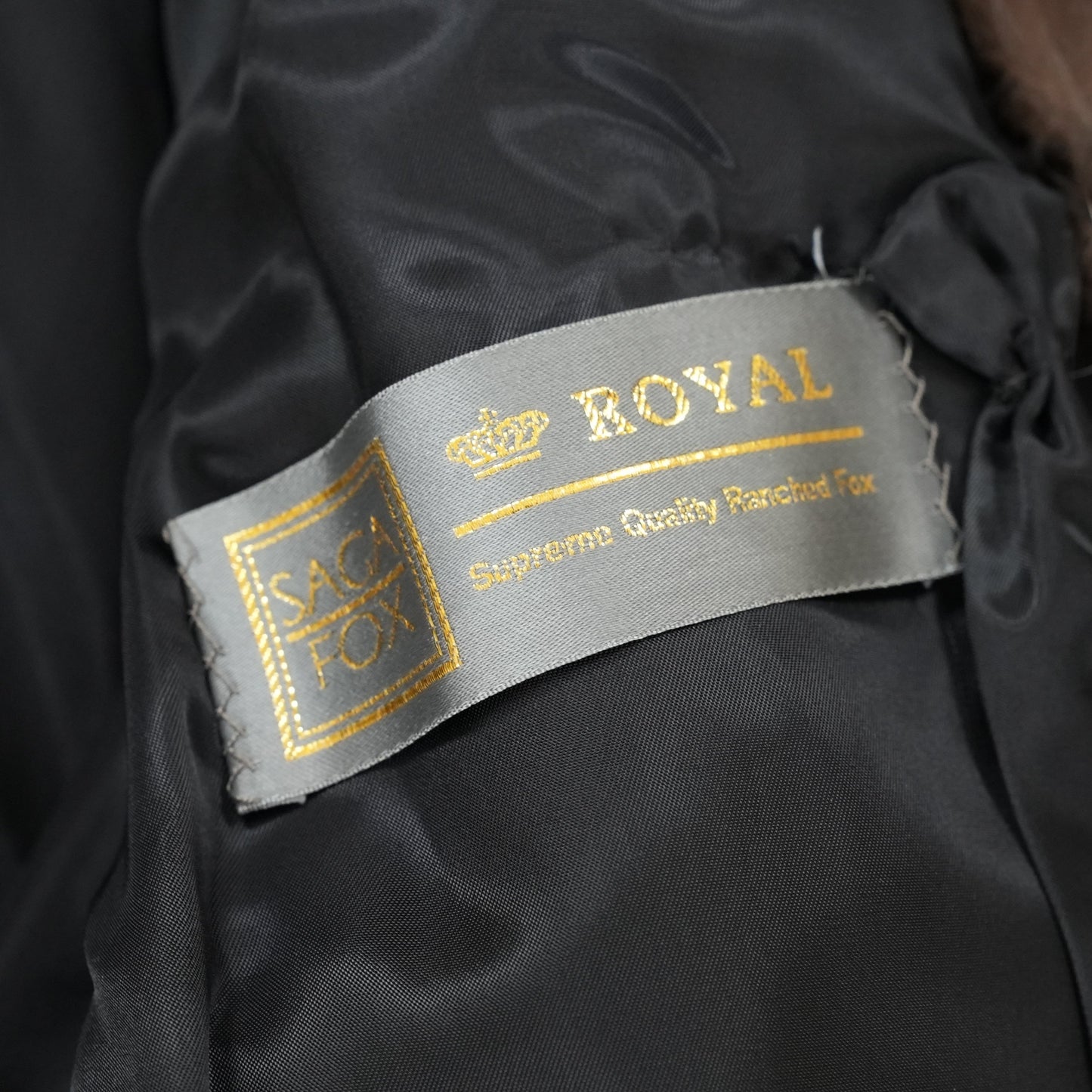 银狐皮草大衣 柔软皮革 ROYAL SAGA FOX - 日本古董皮草