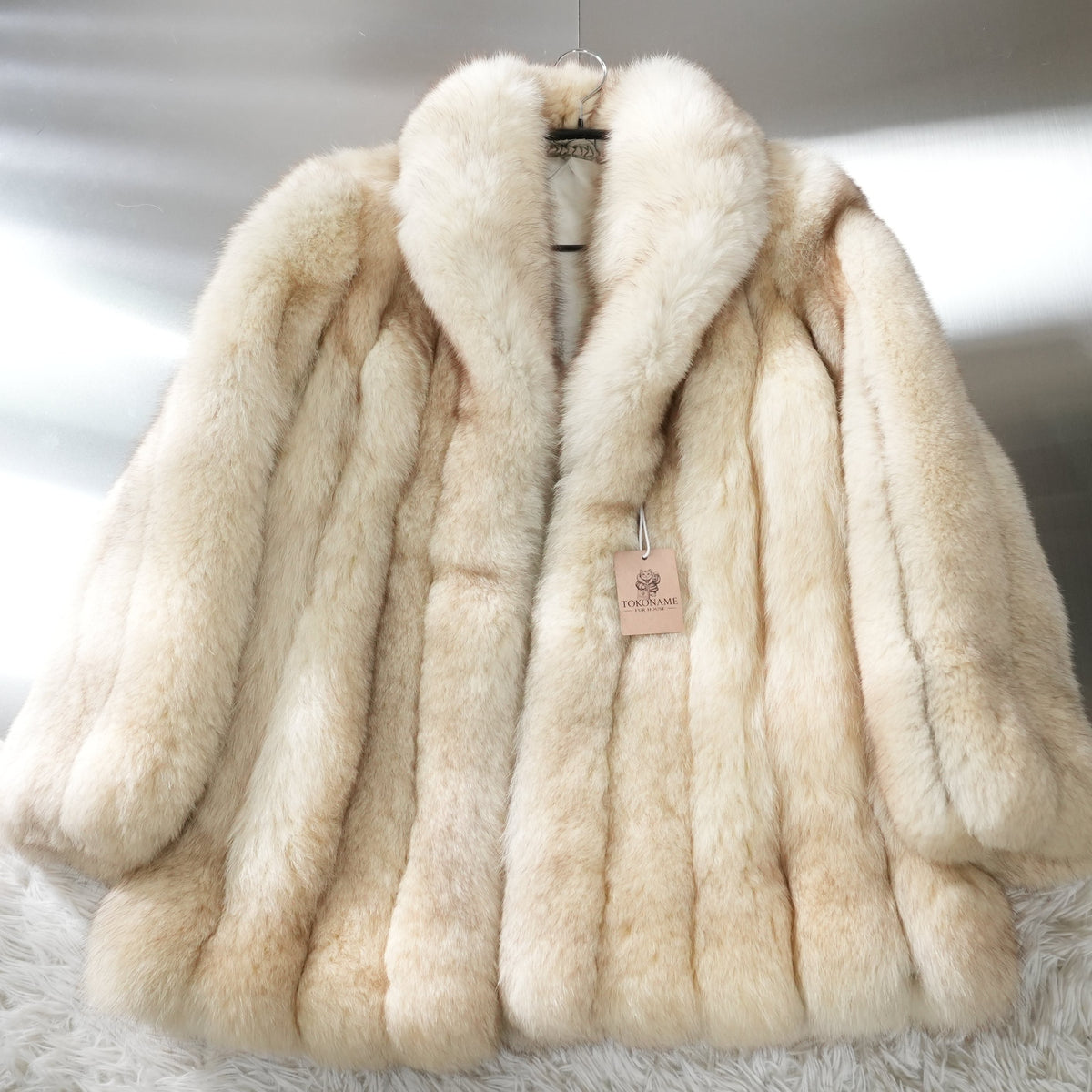 Blue Fox Fur Coat Soft and Fluffy - Genuine Vintage Fur From Japan