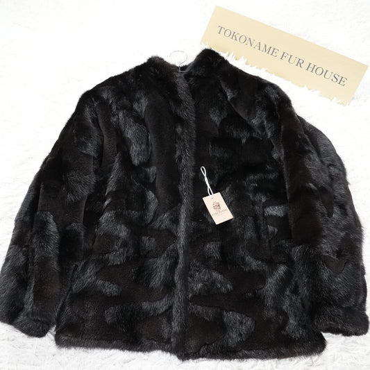 Dark Mink Design Jacket -Genuine Vintage Fur From Japan