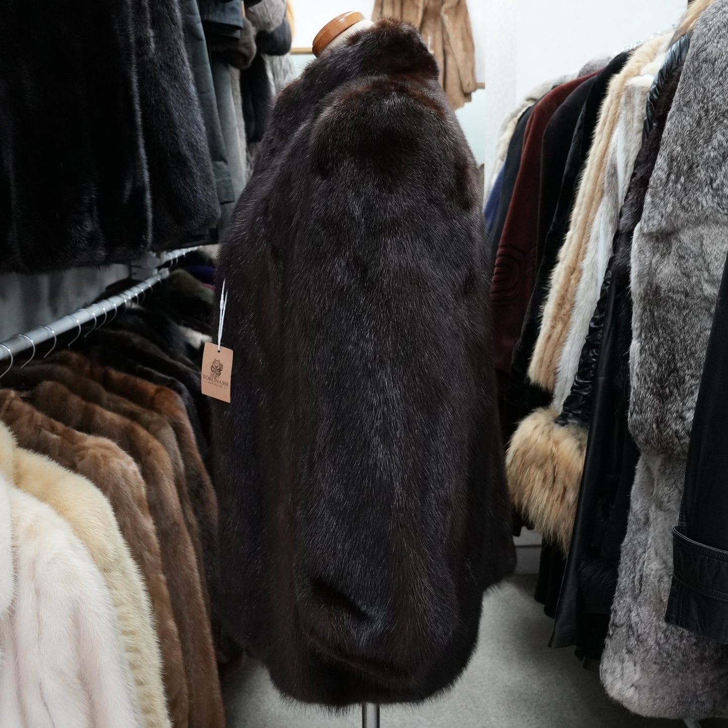 Dark Mink Jacket SAGA MINK - Genuine Vintage Fur From Japan