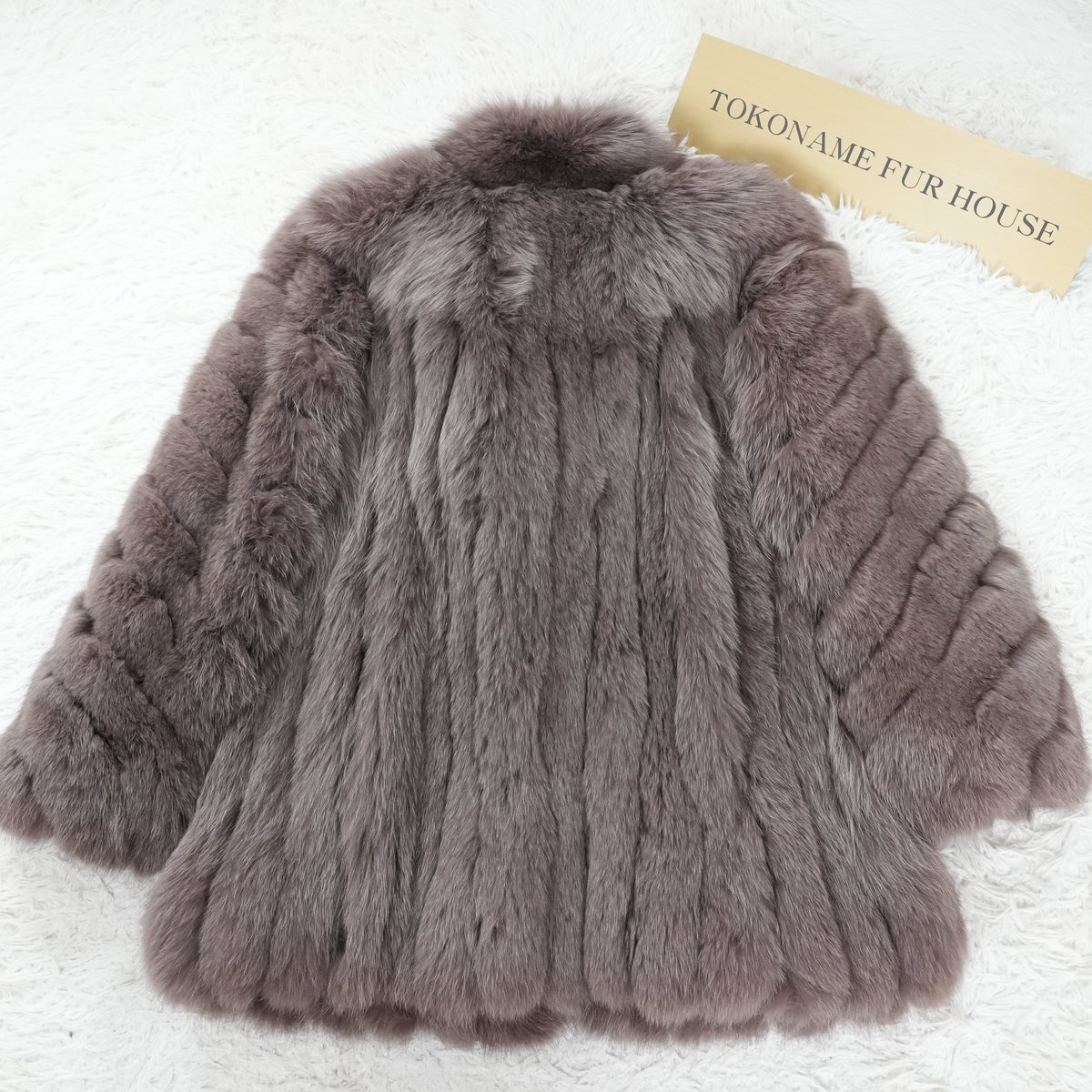 Smoky Brown Dyed Fox Fur Coat Malvoisie - Genuine Vintage Fur From Japan
