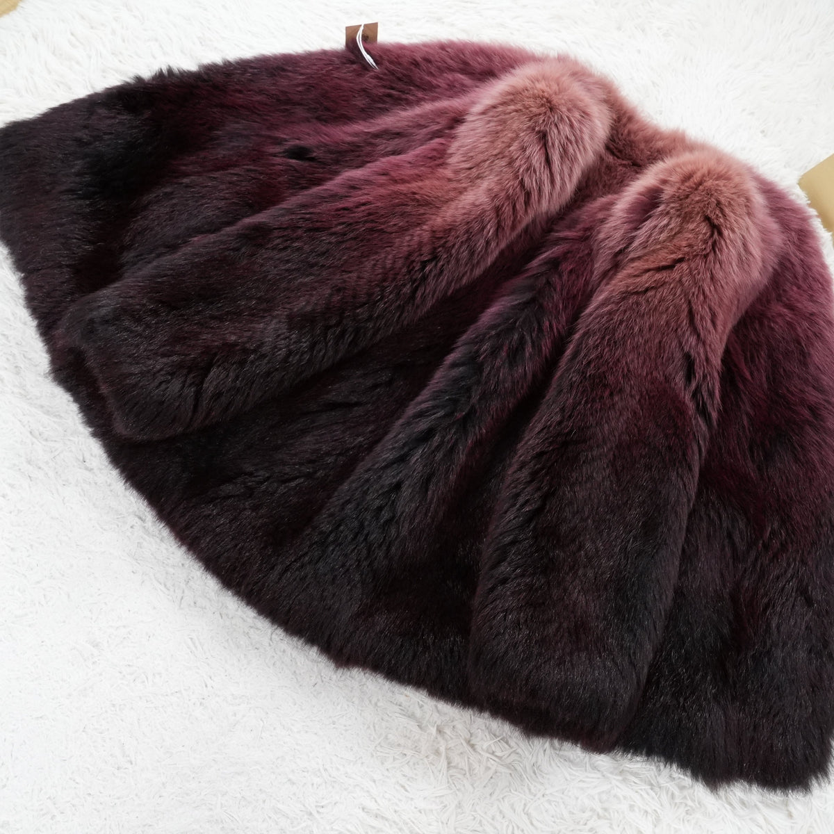 Gradient Dyed Design Fur Coat - Genuine Vintage Fur From Japan