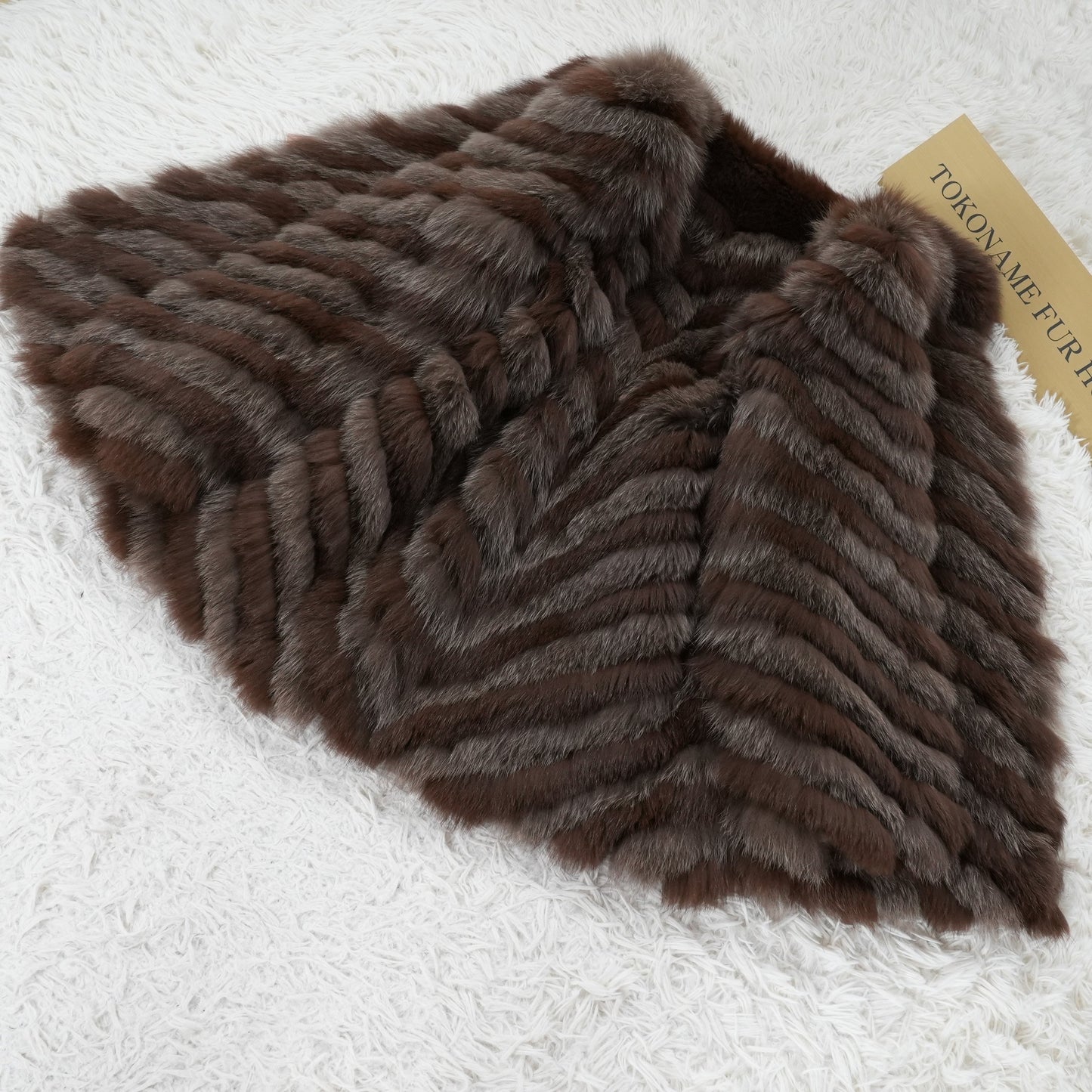 Two tone Dyed  Fox Fur Coat SAGA FOX - Genuine Vintage Fur From Japan