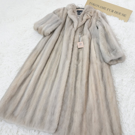 Sapphire Mink Long Coat Genuine Vintage Fur Japan