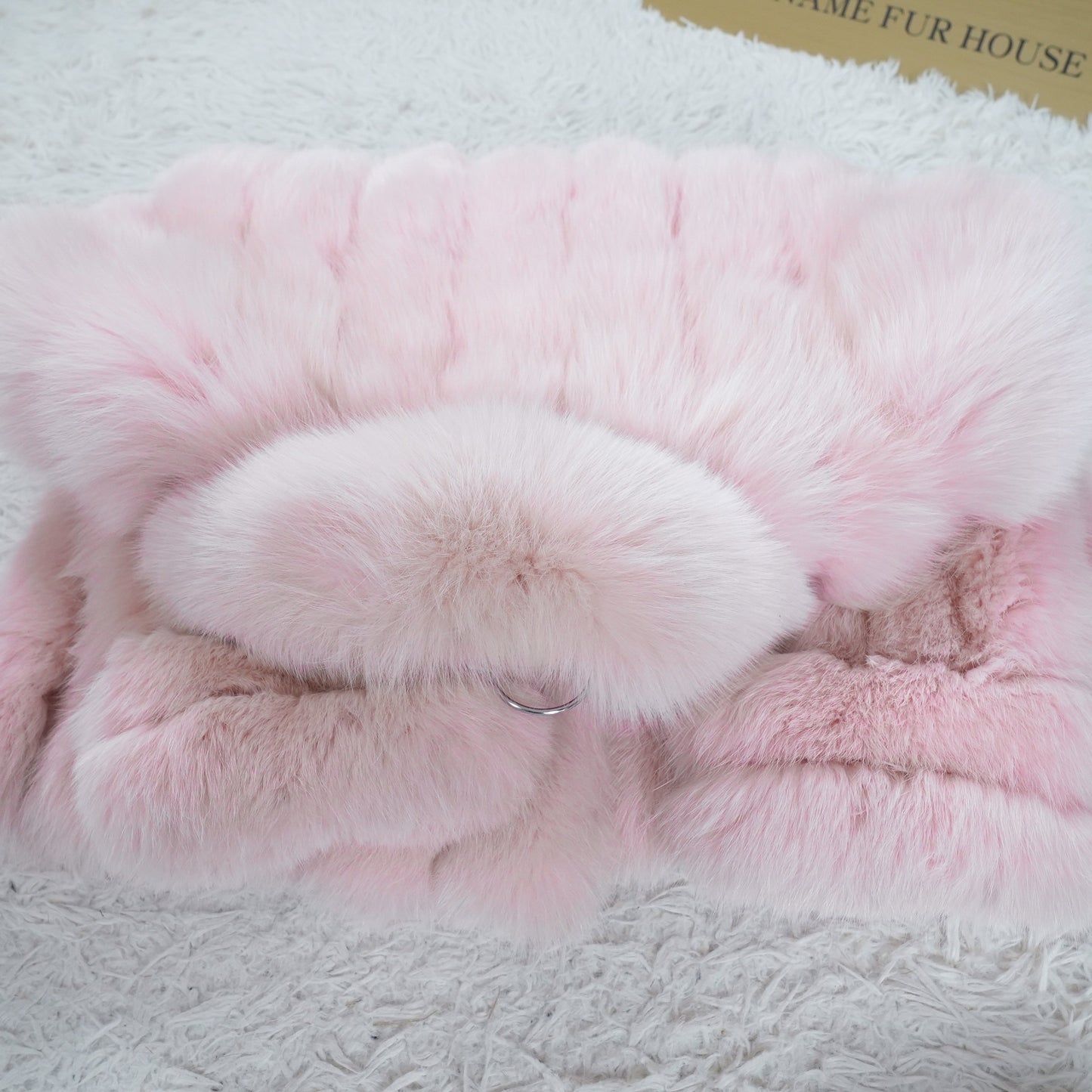 Pink Dyed SAGA ROYAL FOX Coat Soft and Fluffy - Genuine Vintage Fur From Japan
