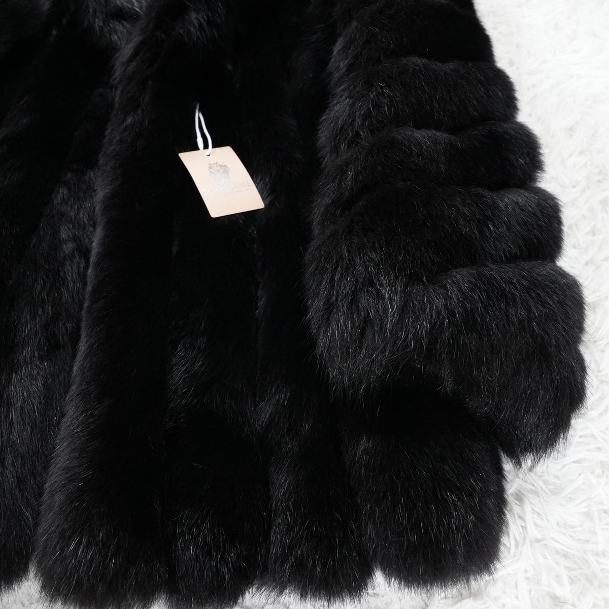 Black Dyed SAGA FOX Coat - Genuine Vintage Fur From Japan