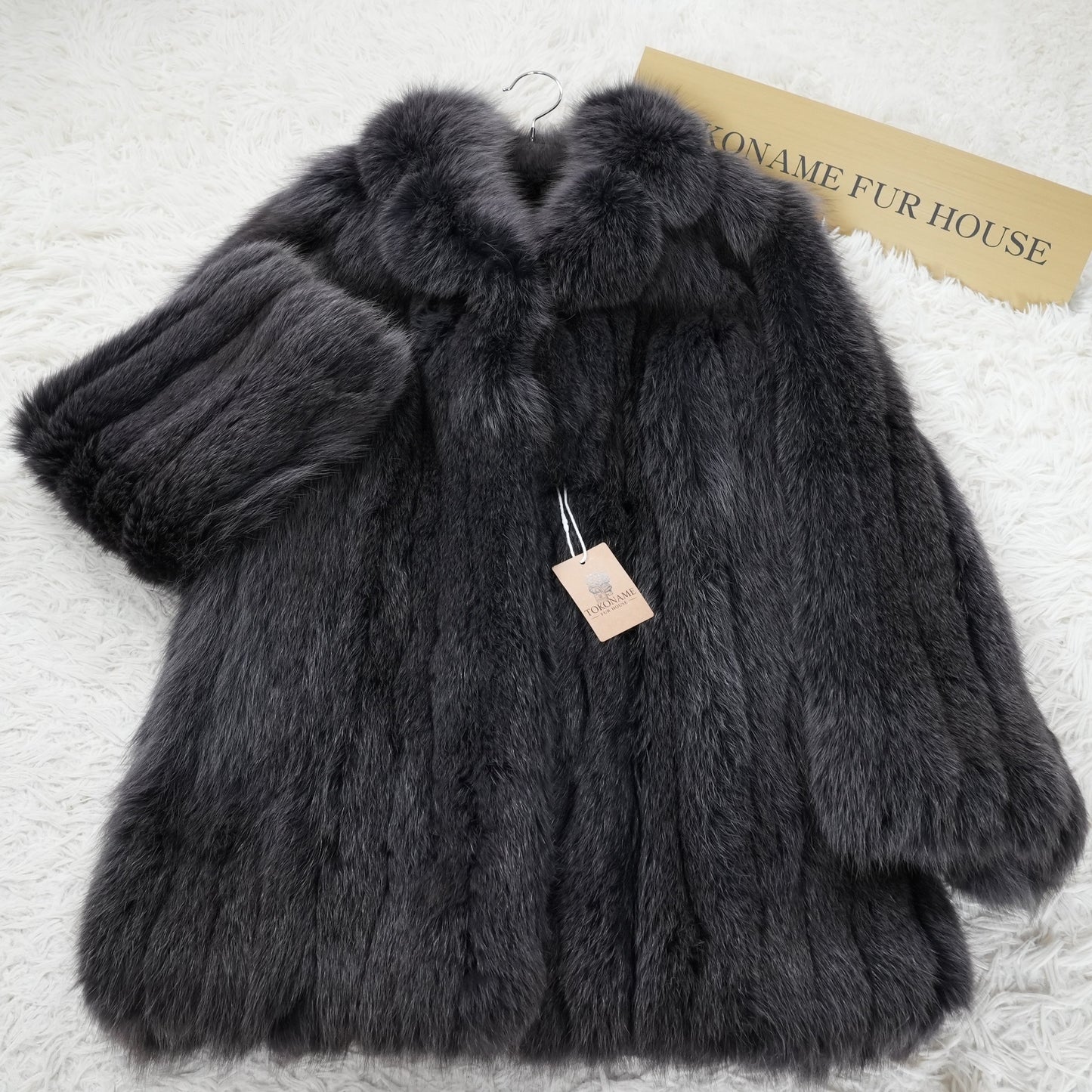 Gray Dyed SAGA FOX Fur Coat - Genuine Vintage Fur From Japan