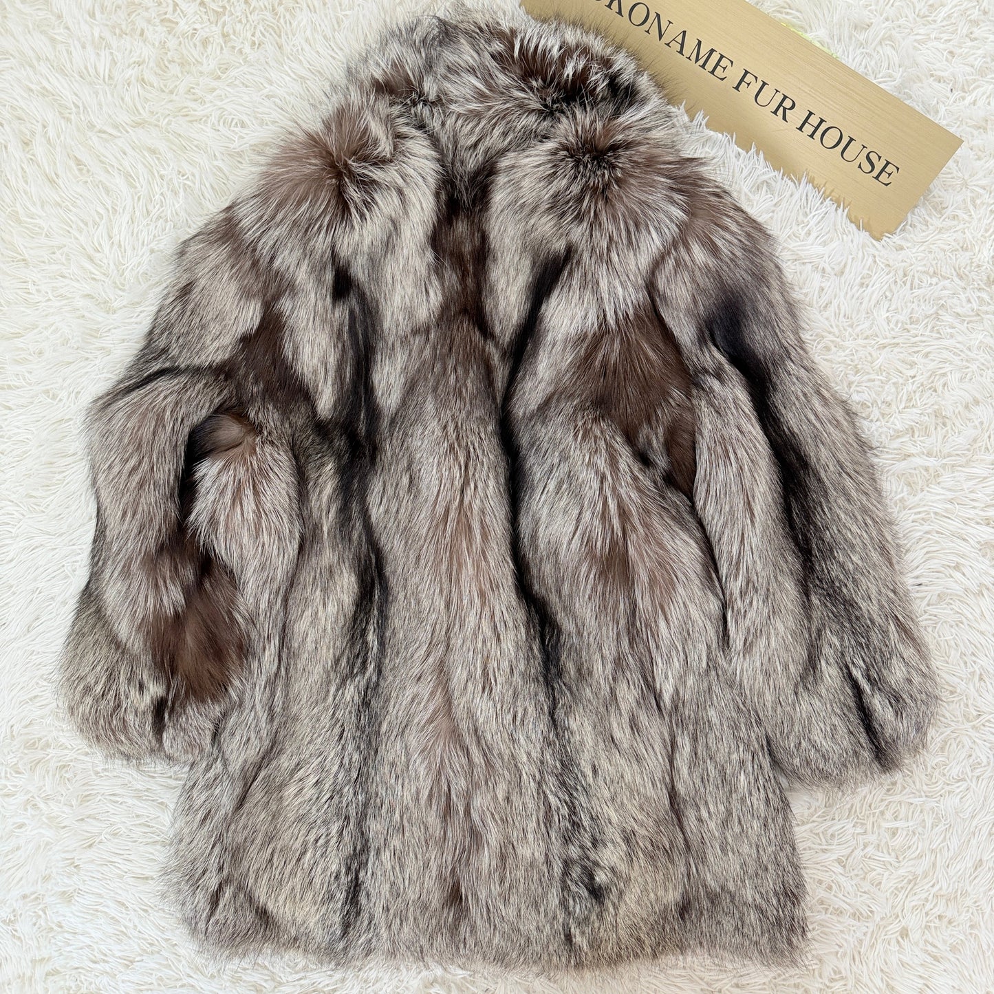 Silver Fox Coat - SAGA FOX Fluffy Genuine Vintage Fur Japan