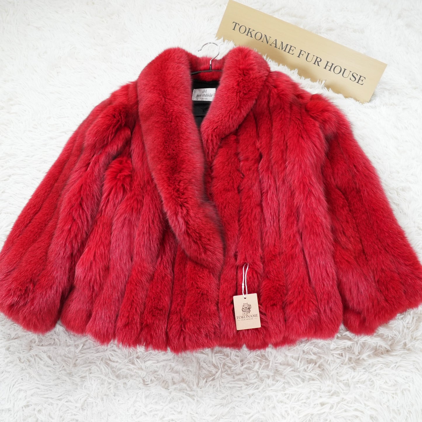 Red Dyed Fox Fur Coat - Genuine Vintage Fur From Japan