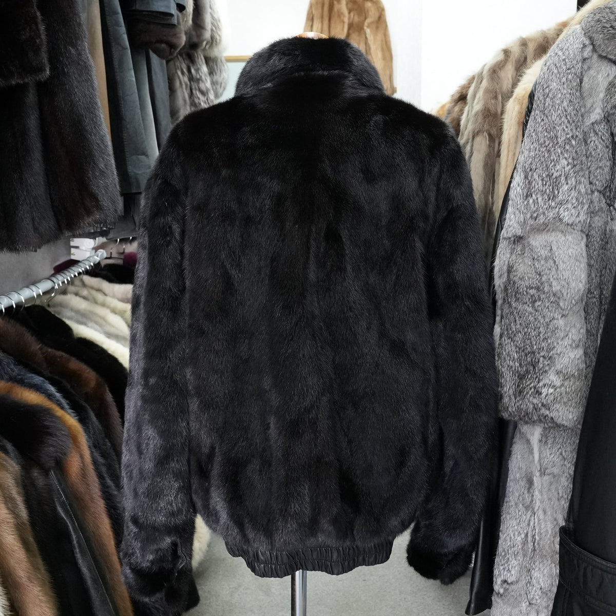 Mink and Leather Jacket Unisex - Genuine Vintage Fur From Japan